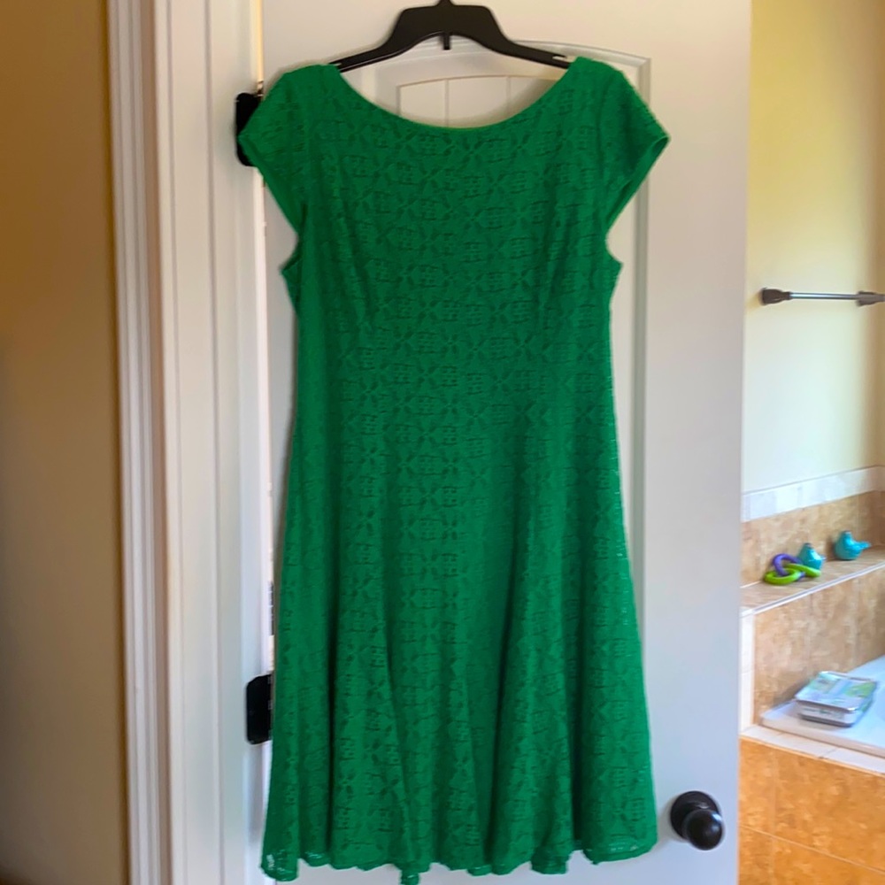 London Times Green Lace Dress Sz 14